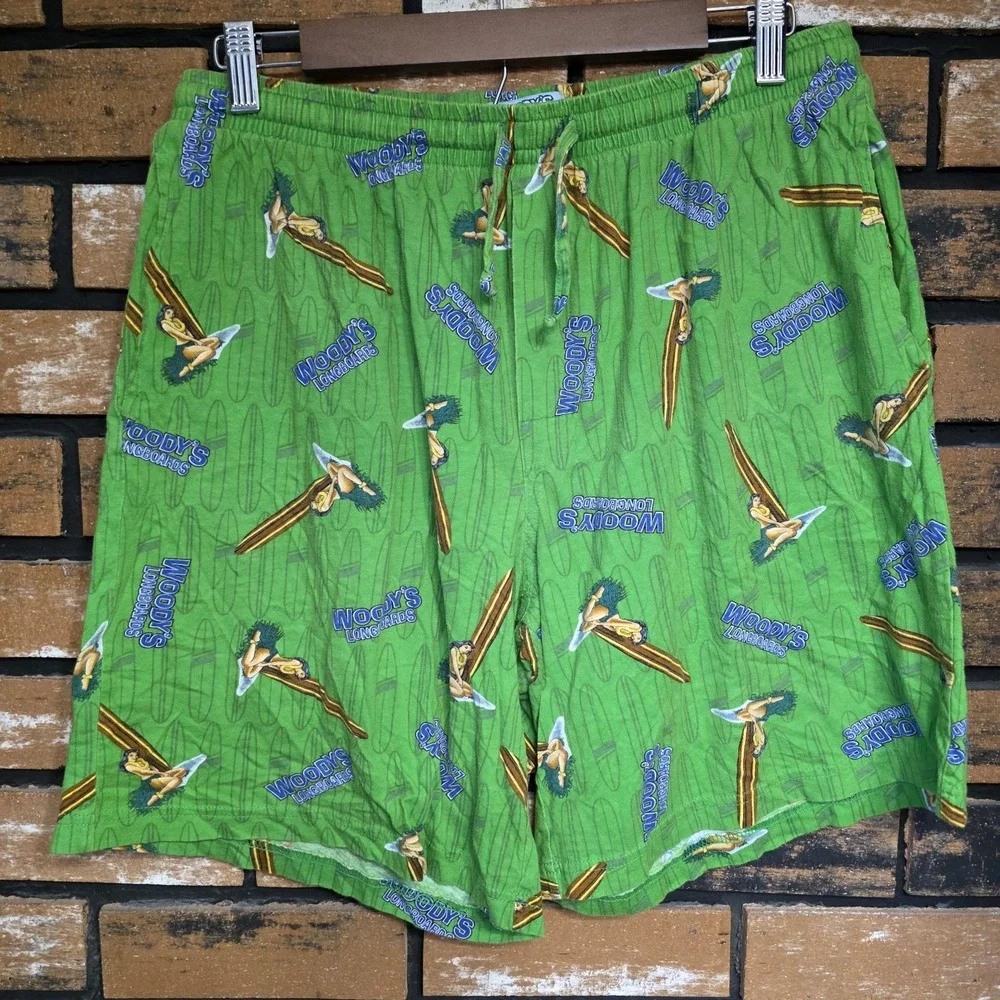 Woody's Longboards Mens Green Shorts Surf‎ Boards Girl Medium